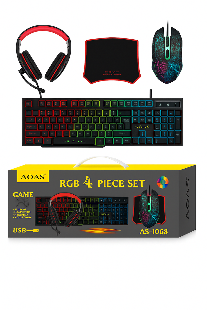 Kit Gamer Rgb 4 Piezas SET