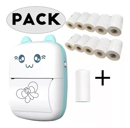 Impresora Portátil CuteCat con 10 Rollos
