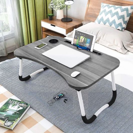 Mesa Plegable PC con Portavasos